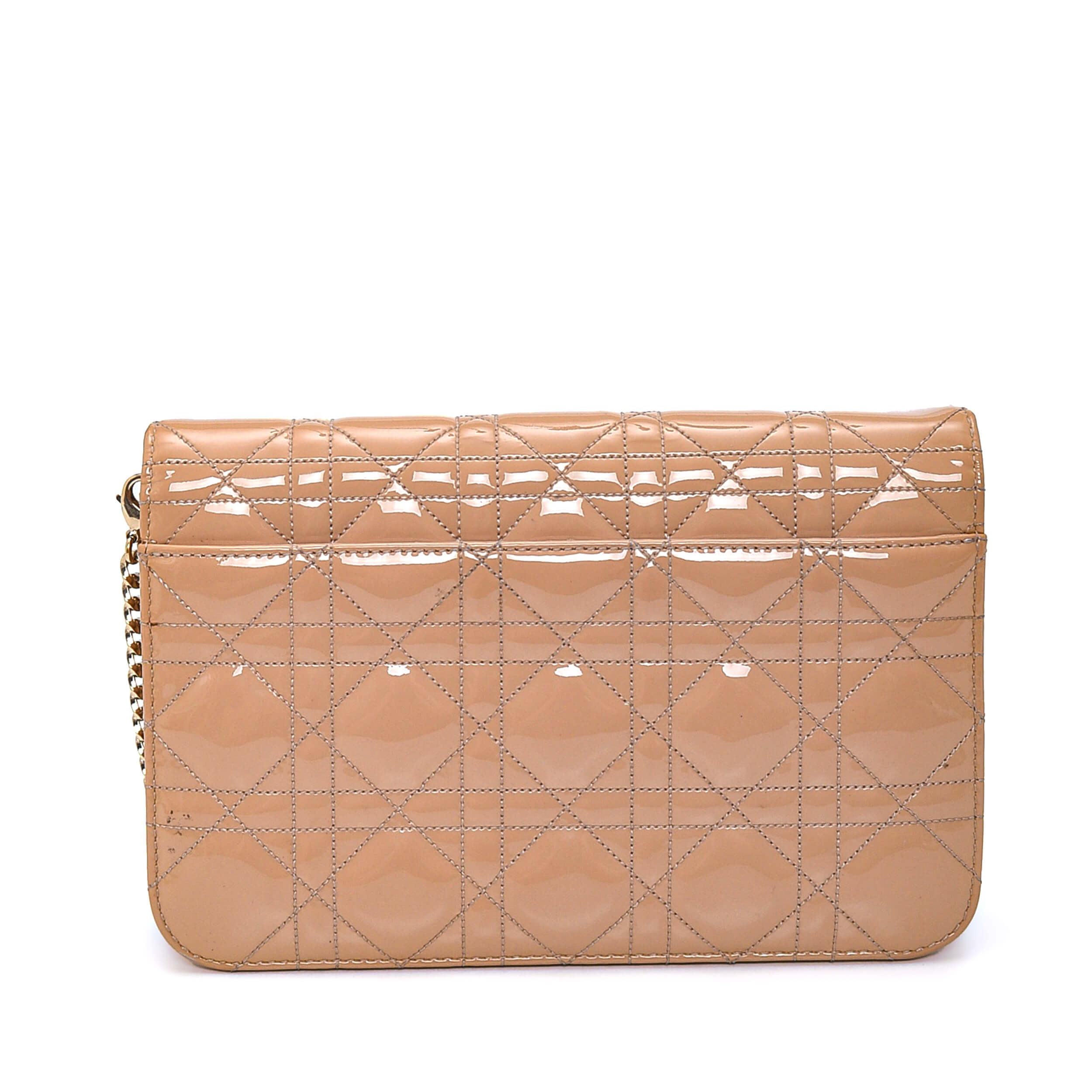 Christian Dior - Beige Cannage Patent Leather Crossbody